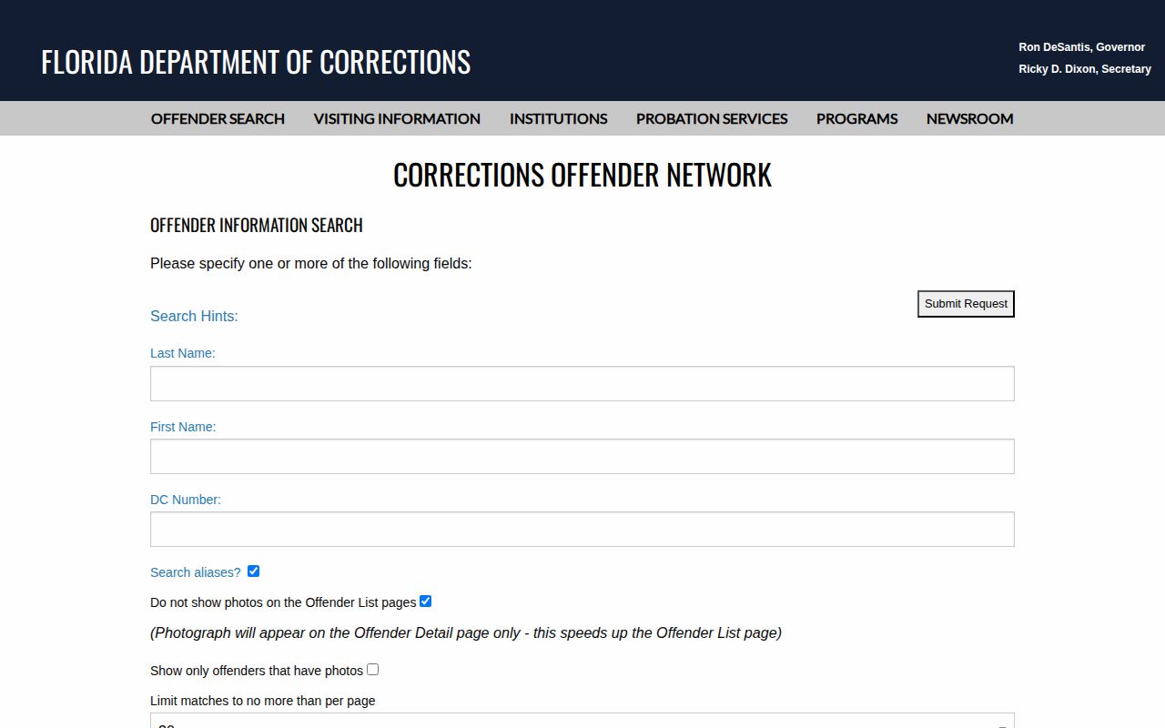 Florida offender photo search after Seminole County booking