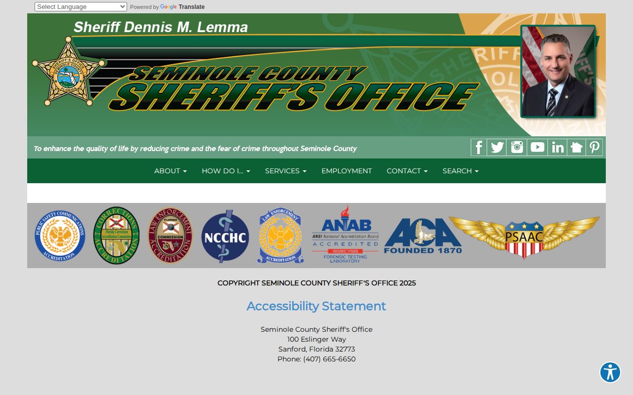 Seminole County most wanted official page snapshot
